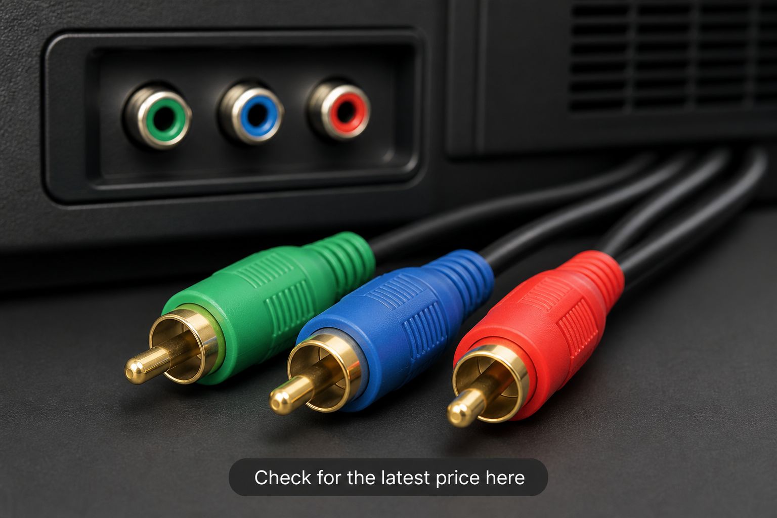 Green, blue and red component video cable connectors with latest price callout