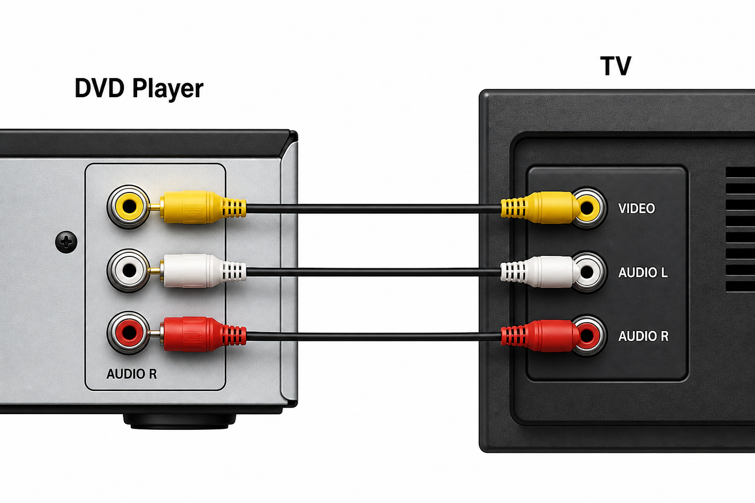 Connect DVD to TV using composite video cable