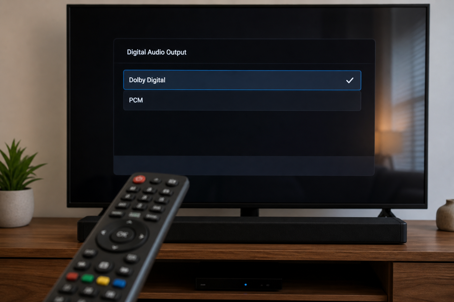 Cable box remote used to select Dolby Digital instead of PCM for a soundbar