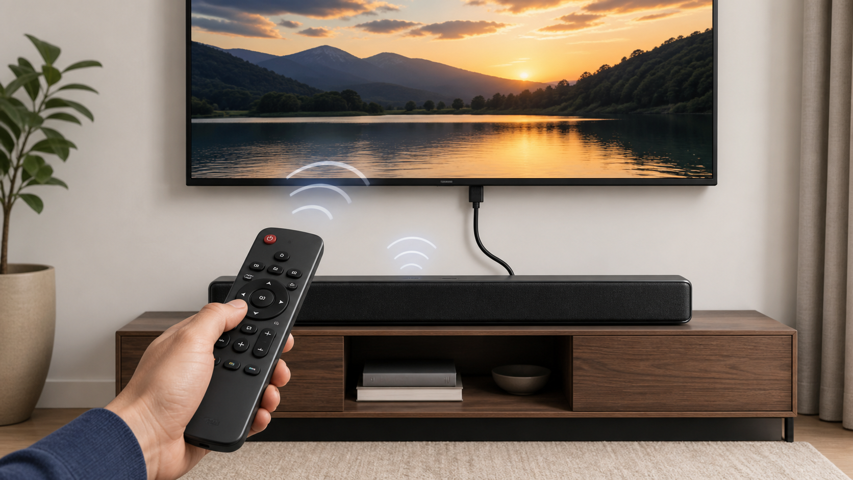 One remote controlling a television and soundbar through HDMI-CEC