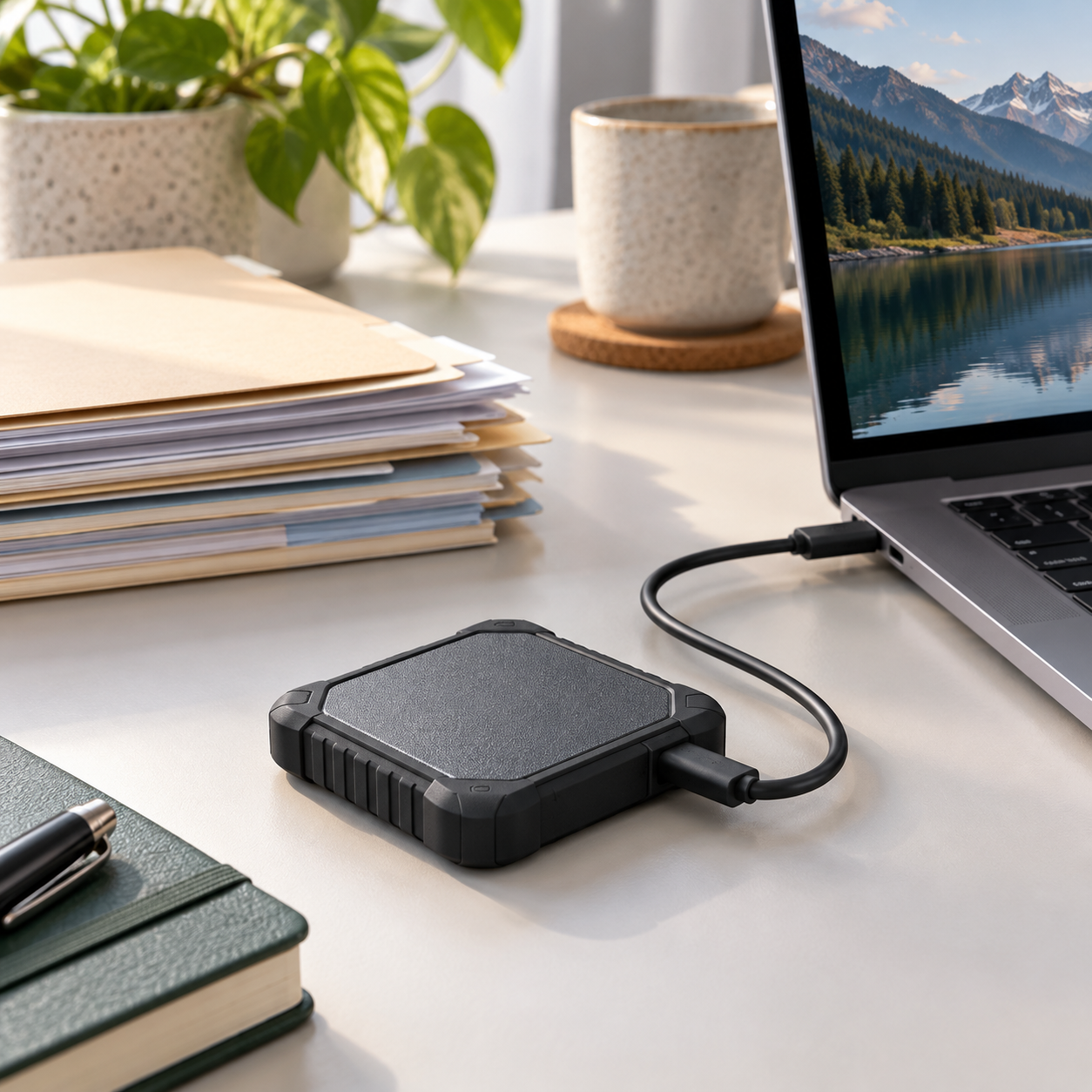 Portable external SSD for backing up important files